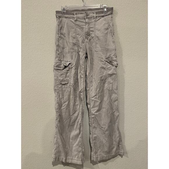 American Eagle Women's Size 2 Low-Rise Wide Leg Cargo Pants Gray - Picture 1 of 7